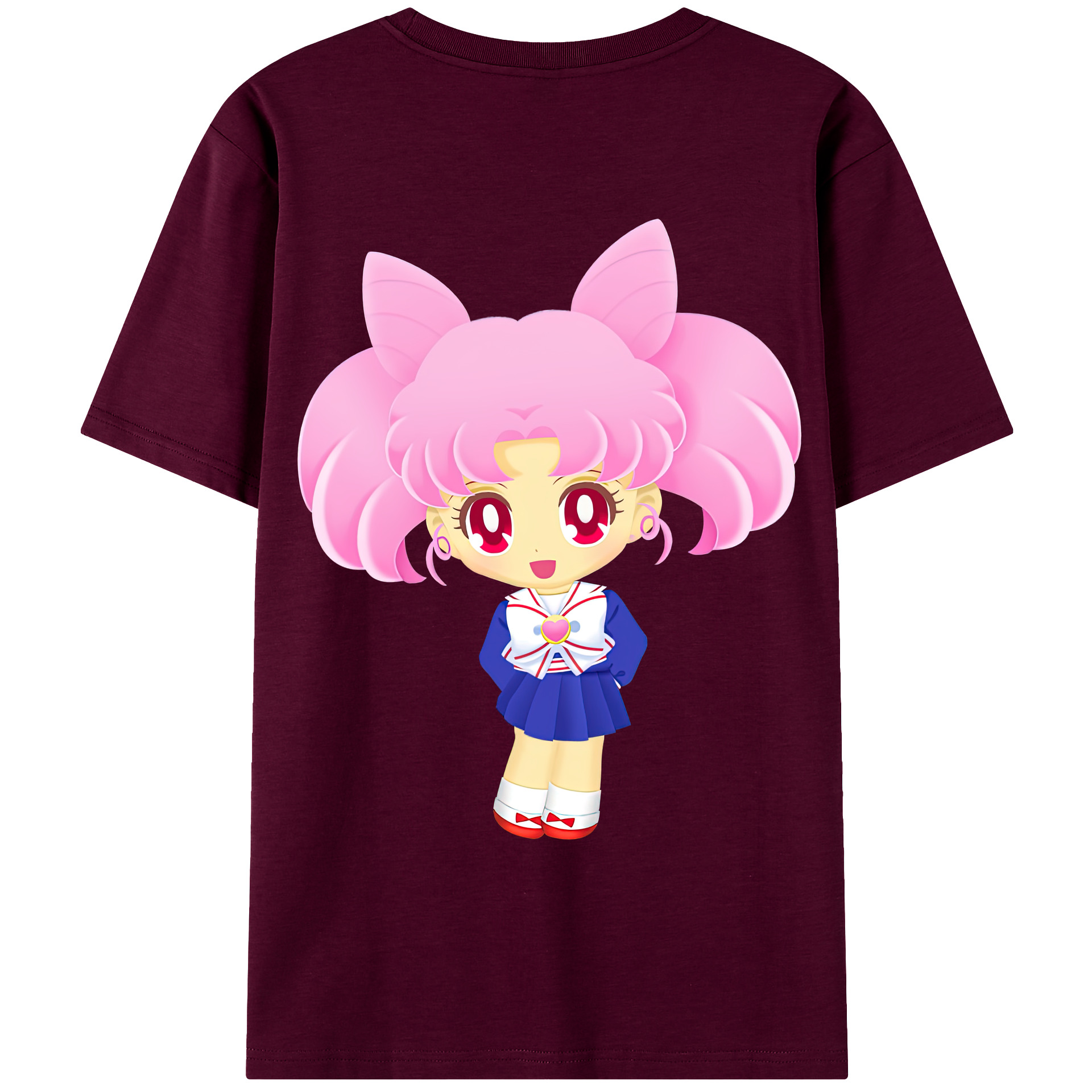 （画像用） 美少女戦士セーラームーン ちびうさ Sailor Moon Chibiusa Tsukino Usagi Small Lady Serenity レディース半袖Tシャツ(バックプリント)
